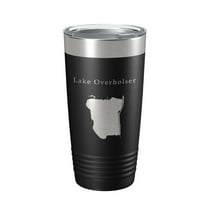 Lake Overholser Map Tumbler Travel Mug Insulated Laser Engraved Coffee Cup Oklahoma 20 oz Black