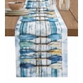 thumbnail image 1 of Lake Paddle Striped Table Runner 48 Inches, Watercolor Vintage Wood Grain Bed Runner Dresser Scarves Tabletop for Indoor Outdoor Parties/Ceremony/Banquet, 13" x 48", 1 of 8