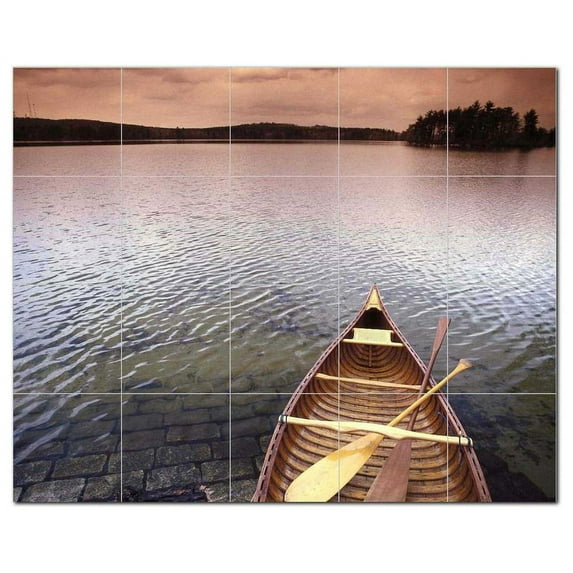 Lake Photo Ceramic Tile Mural Kitchen Backsplash Bathroom Shower, 405324-S54