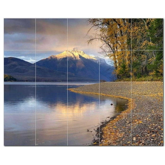Lake Photo Ceramic Tile Mural Kitchen Backsplash Bathroom Shower, 405327-S54