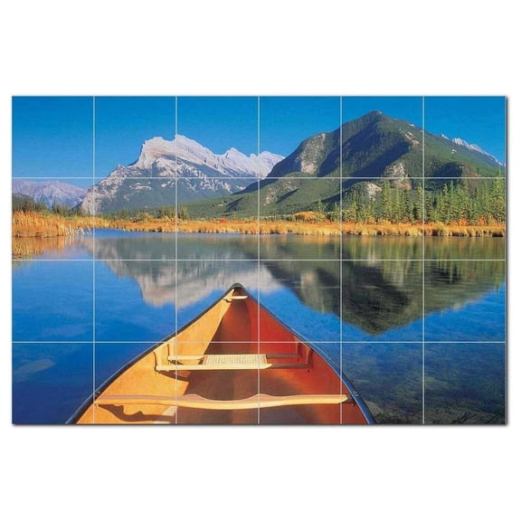 Lake Photo Ceramic Tile Mural Kitchen Backsplash Bathroom Shower, 405328-S64