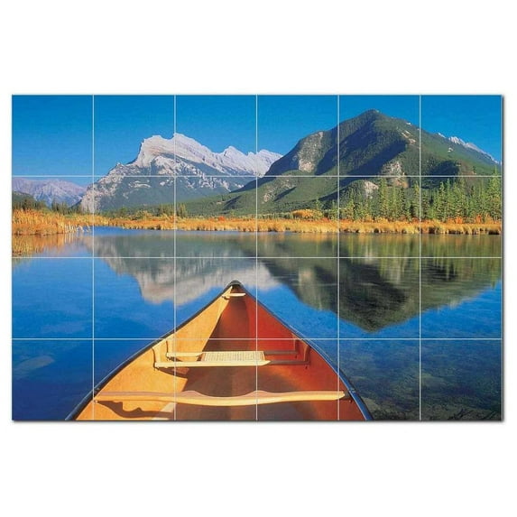 Lake Photo Ceramic Tile Mural Kitchen Backsplash Bathroom Shower, 405328-XL64