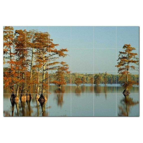 Lake Photo Ceramic Tile Mural Kitchen Backsplash Bathroom Shower, 405329-XL64