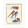 thumbnail image 1 of Lake Placid - 1978 World Championships - World Sprint & Bobsledding - Vintage Travel Poster by Arti Torrance c.1978 - Bamboo Fine Art 290gsm Paper (Unframed) 17x22in, 1 of 4