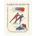 thumbnail image 1 of Lake Placid - 1978 World Championships - World Sprint & Bobsledding - Vintage Travel Poster by Arti Torrance c.1978 - Fine Art Matte Paper Print (Unframed) 11x14in, 1 of 4