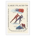 thumbnail image 1 of Lake Placid - 1978 World Championships - World Sprint & Bobsledding - Vintage Travel Poster by Arti Torrance c.1978 - Fine Art Rolled Canvas Print 27in x 40in, 1 of 4
