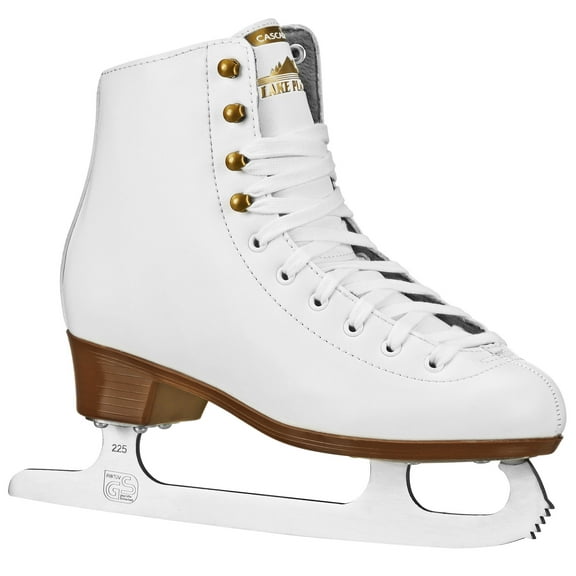 Lake Placid Cascade Women's Figure Ice Skates, Synthetic Upper, Reinforced Ankle Support