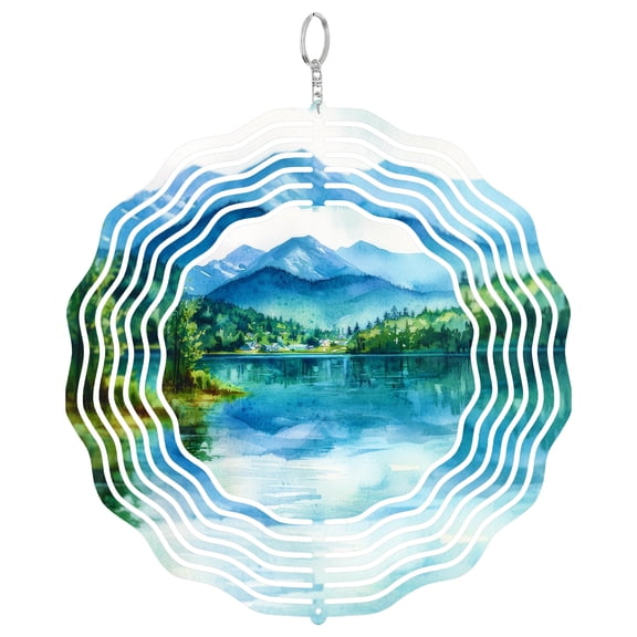 Lake Placid Watercolor 3D Wind Spinner Kinetic Stainless Steel Gift