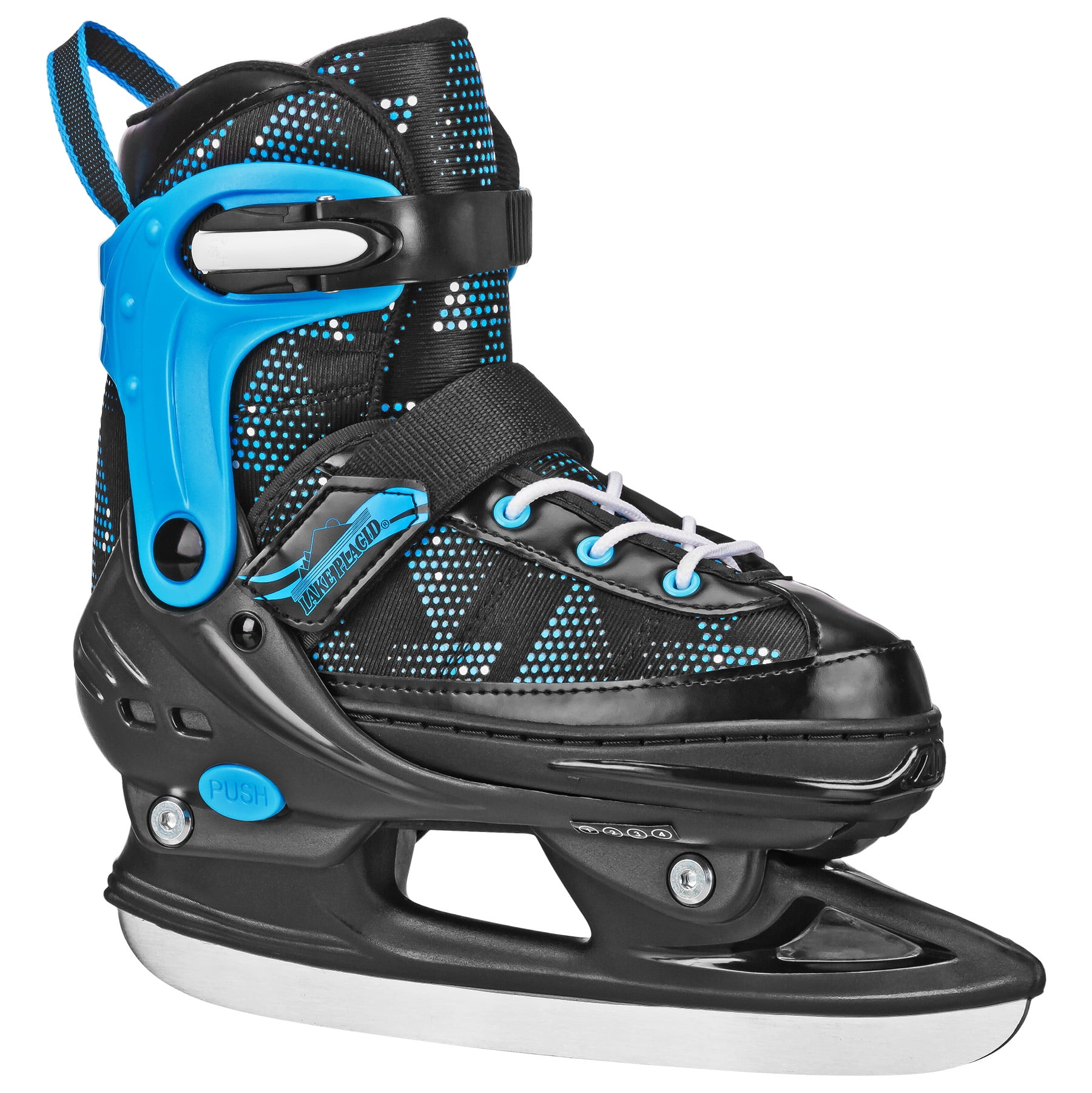 Lake Placid Youth Glacier Adjustable Ice Skates Size 1-4 Black/Blue