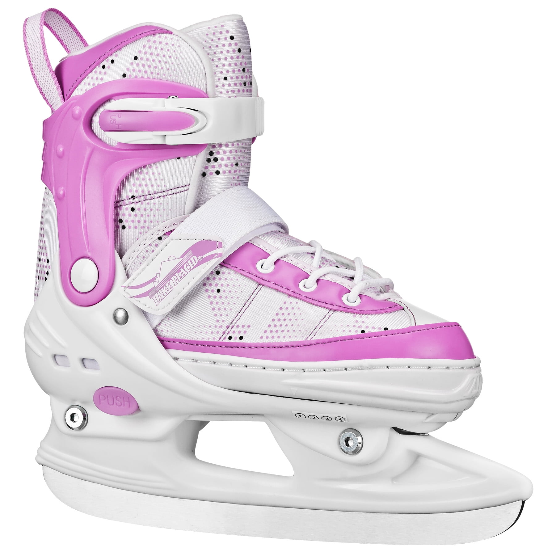 Lake Placid Youth Glacier Adjustable Ice Skates Size Small 11 13 White Purple