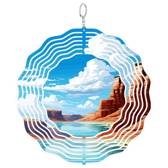 Lake Powell Arizona Utah 3D Wind Spinner Stainless Steel Kinetic Yard Art Nature Garden Decor Canyon Lake Gift
