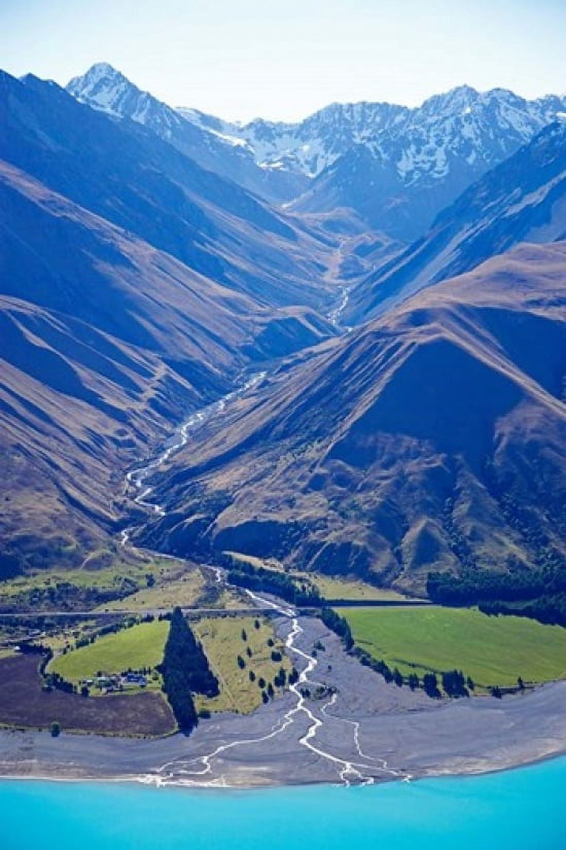 Lake Pukaki and Whale Stream Ben Ohau Range South Island New Zealand Canvas Art - David Wall DanitaDelimont (11 x 17)