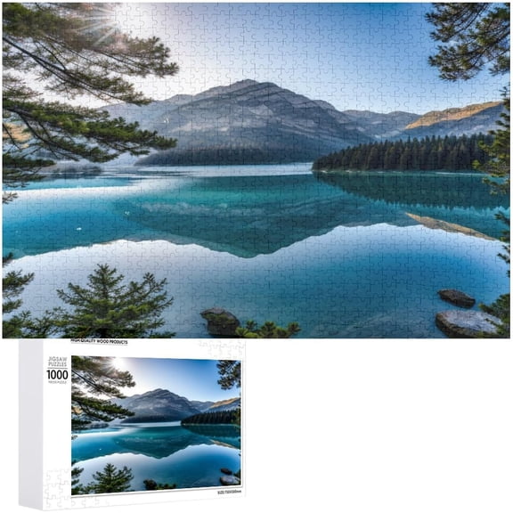 Lake Puzzle 1000 Pieces Jigsaw Puzzles for Adults,Medium Difficulty Fun Jigsaw Puzzles, 30"x20" Large Puzzle,Decorated for The for Men Women Family Friends