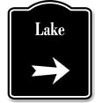 thumbnail image 1 of Lake Right Arrow BLACK Aluminum Composite Sign, 8.5"x10", 1 of 9