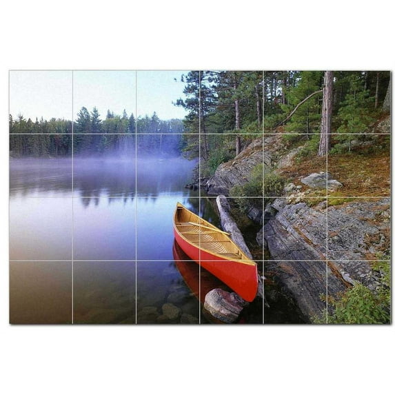 Lake River Ceramic Tile Mural Kitchen Backsplash Bathroom Shower, 405352-M64