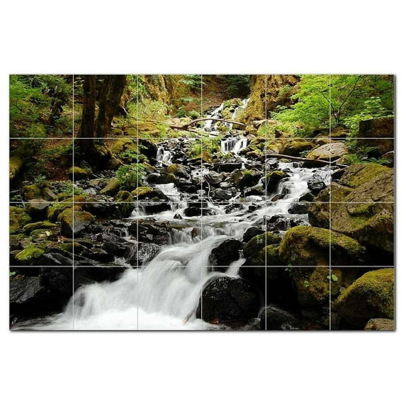 Lake River Ceramic Tile Mural Kitchen Backsplash Bathroom Shower, 405353-XL64
