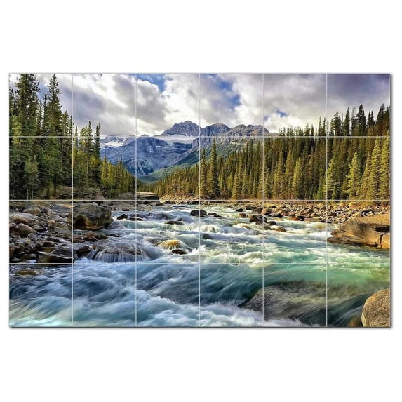 Lake River Ceramic Tile Mural Kitchen Backsplash Bathroom Shower, 405363-S64