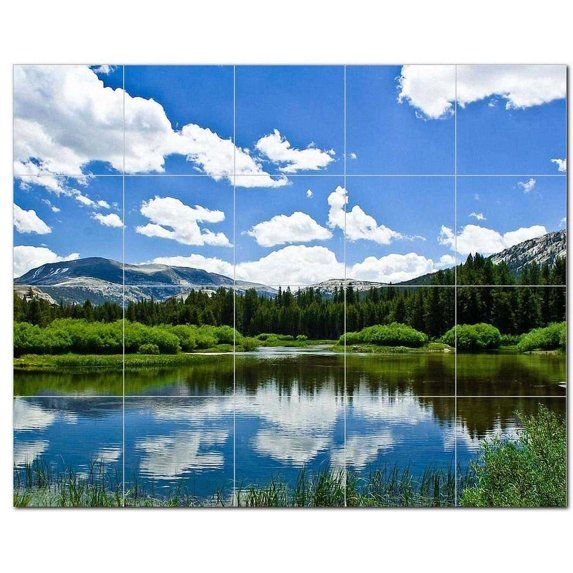 Lake River Ceramic Tile Mural Kitchen Backsplash Bathroom Shower, 405380-XL54