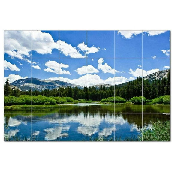 Lake River Ceramic Tile Mural Kitchen Backsplash Bathroom Shower, 405380-XL64