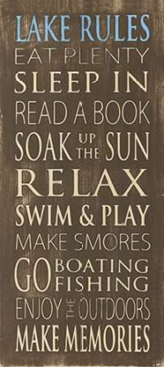 Lake Rules Canvas Art - Holly Stadler (10 x 20)