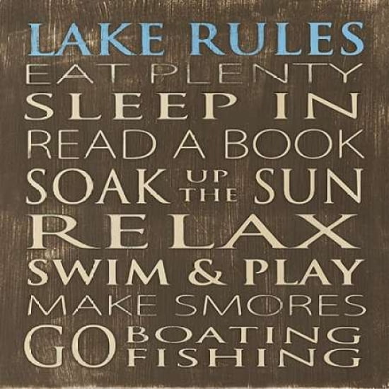 Lake Rules Canvas Art - Holly Stadler (24 x 24)