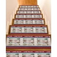 thumbnail image 1 of Lake Rules Stair Treads for Wooden Steps Indoor Runner Rug Carpet, Red Green Brown Paddle Striped Rudder Wooden 10 Pieces Peel and Stick Staircase Step Treads Covers Washable Throw Door Mats, 30"x8", 1 of 6