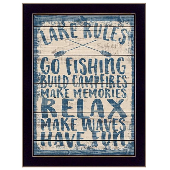 TrendyDecor4U Lake Rules By Misty Michelle Framed Print MMD147-712