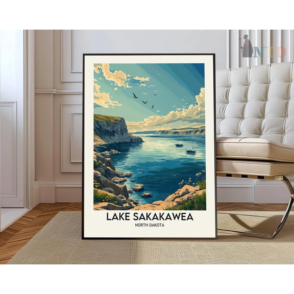 Lake Sakakawea Print, Lake Sakakawea Wall Art, Lake Sakakawea Poster, Lake Sakakawea Photo, Lake Sakakawea North Dakota Wall Art, Modern Wall Decor, 12x18 UNFRAMED