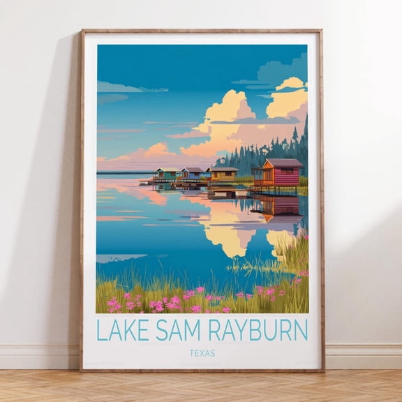 Lake Sam Rayburn Texas Lake Scenery Print Unframed Paper Print
