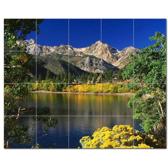 Lake Scene Ceramic Tile Mural Kitchen Backsplash Bathroom Shower, 405394-M54