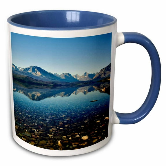 3drose, Lake Sherburne, Glacier National Park, Montana - Us27 Aje0058 - Adam Jones, 11oz Two-tone Blue Mug