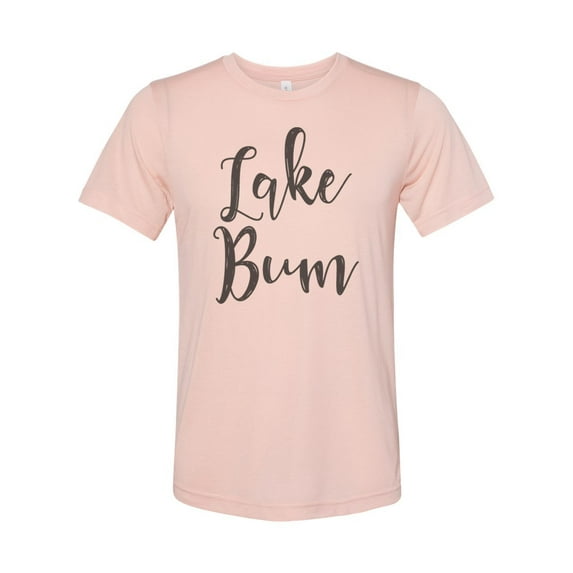 "Lake Shirt, Lake Bum, Unisex, Sublimation T, Vacation Tee, Soft Bella Canvas, Gift For Her, Vacay, Lake Life, Summer Shirt, Boating Shirt, Peach, LARGE"