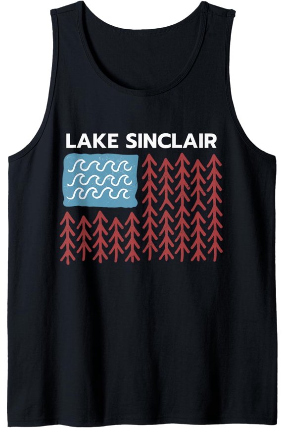 Lake Sinclair American Flag, Lake Sinclair Tank Top Size S-3XL