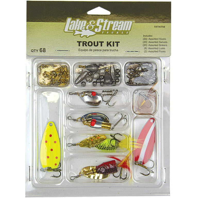 Lake & Stream Tackle Trout Kit, 68 Piece