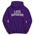 thumbnail image 1 of Lake Superior Graphic Purple Men's Cotton Pullover Hoodie, 1 of 1