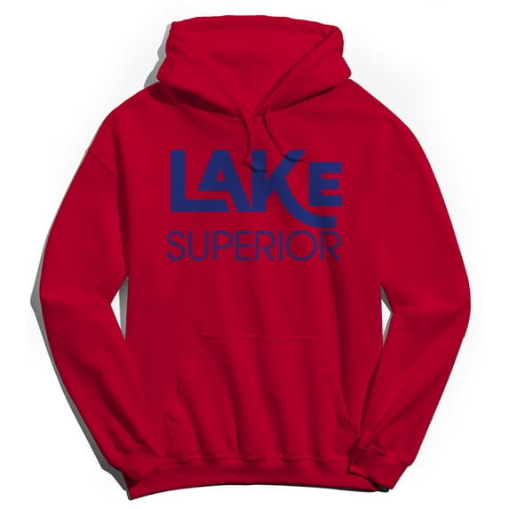 Lake Superior Humor Graphic Red Men's Crewneck Sweatshirt Hoodie