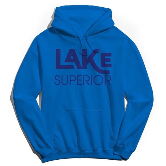 Lake Superior Humor Graphic Royal Men's Crewneck Sweatshirt Hoodie