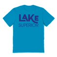 thumbnail image 1 of Lake Superior Humor Graphic Tropical Blue Men's Cotton T-Shirt, 1 of 1