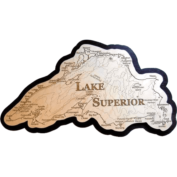 Lake Superior Map Art- Lake Decor