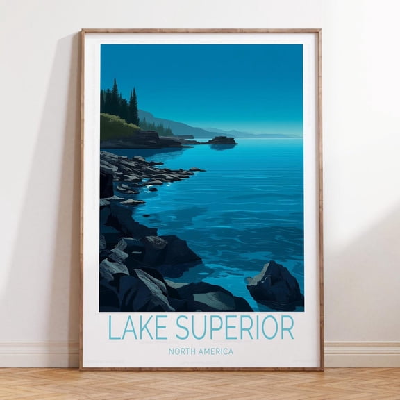Lake Superior North America Great Lakes Wall Art Unframed Paper Print