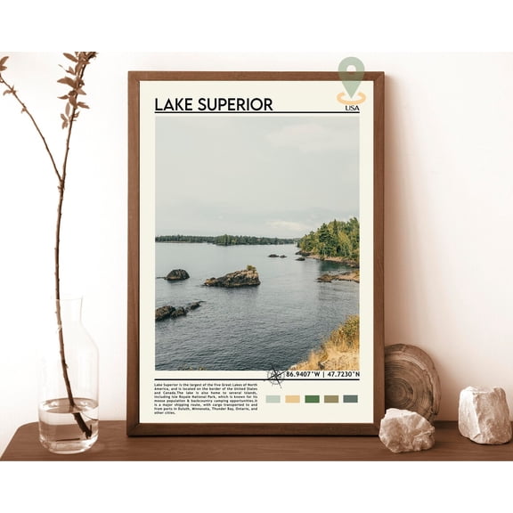 Lake Superior Print, Lake Superior Art, Lake Superior Poster, Lake Superior Photo, Lake Superior Poster Print, Great Lakes Poster Wall Art, Modern Wall Decor, 8x12 UNFRAMED