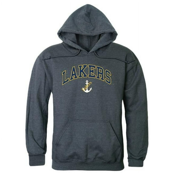 Lake Superior State University Campus Hoodie, Heather Charcoal - Large