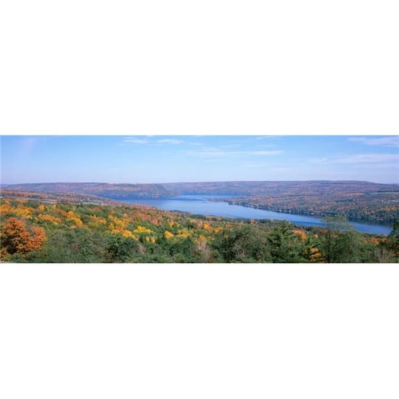 Lake Surrounded by Hills Keuka Lake Finger Lakes New York State USA Poster Print - 36 x 12