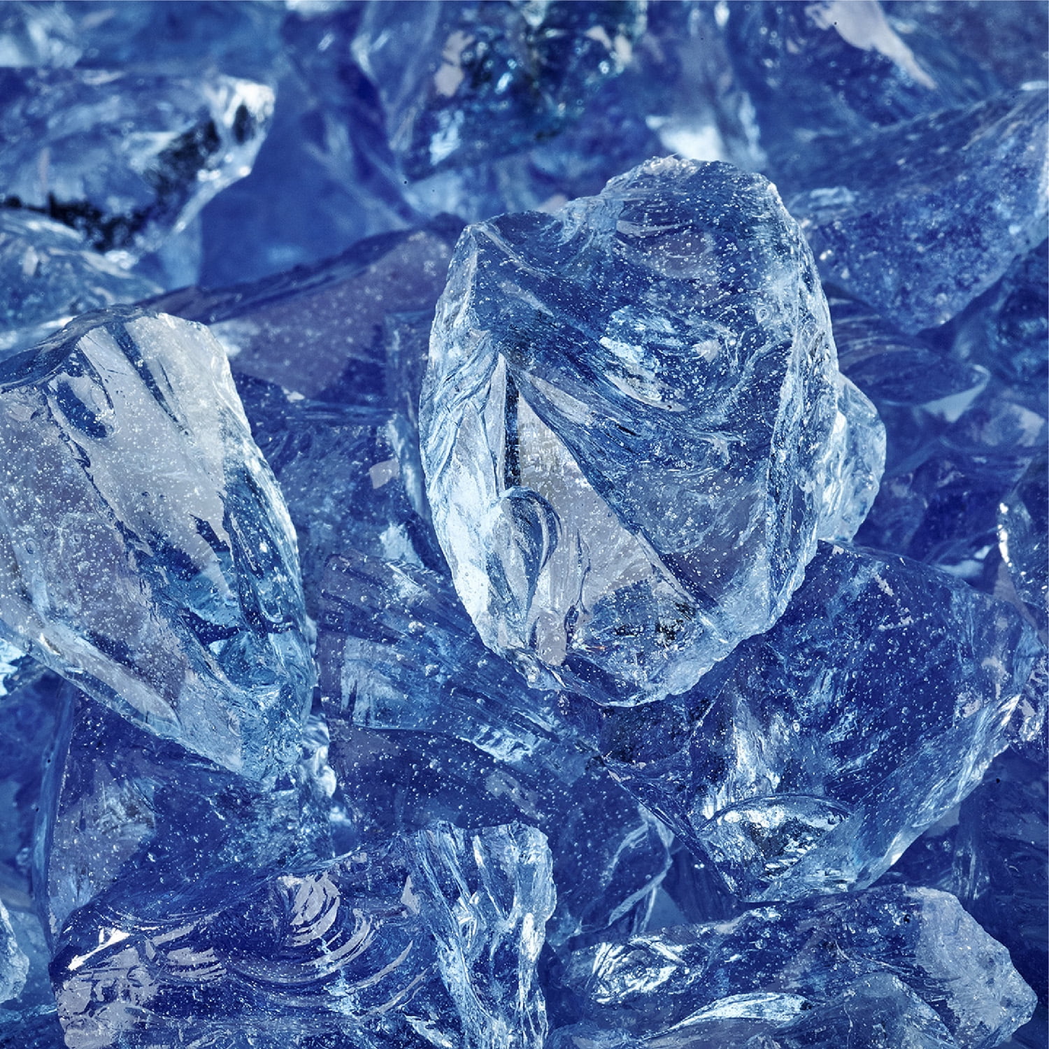 Lake Tahoe Blue Crushed Decorative Fire Pit Glass, 1/2"-3/4", 10 lbs