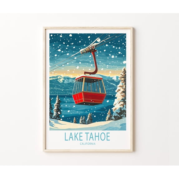 Lake Tahoe California Travel Poster, California Wall Art Print, Poster ...