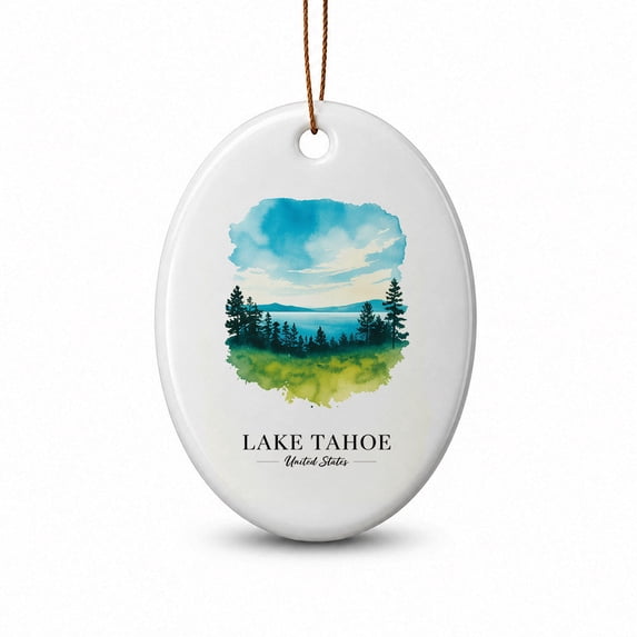 Sammer Weekend Lake Tahoe Christmas Souvenir Oval Ornament, United States Vacation ...