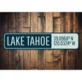 thumbnail image 1 of Lake Tahoe Latitude Longitude Novelty Decor, Metal Wall Sign - 4x18 Inches, 1 of 4