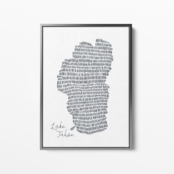 Lake Tahoe Map Print Nevada California Lake Map For Modern Lakehouse Decor Lake Tahoe Map, Unframed Paper Print