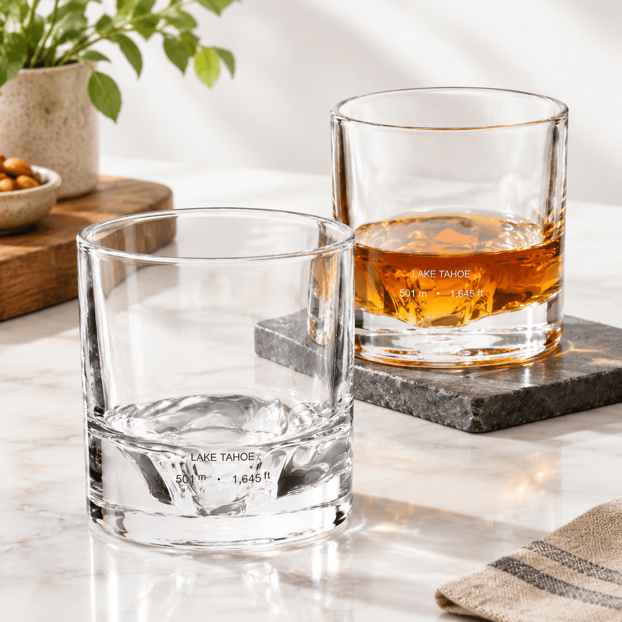Lake Tahoe Old Fashioned Glasses Set Of 2 Mens Gift - Walmart.com