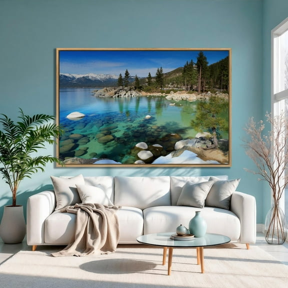 Lake Tahoe Print Sand Harbor, Nevada Nature Wall Art Poster Decor For Living Room Bedroom, Unframed Poster Size 16x24